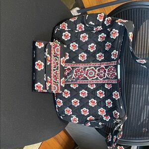 Vera Bradley Black and Red Floral Crossbody Bag